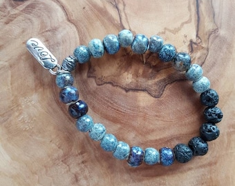 Beaded Diffuser Bracelet, Diffuser Bracelet, Essential Oil Bracelet, Lava Bead Bracelet, Lava Stone Beaded Bracelet, Stretch Bracelet