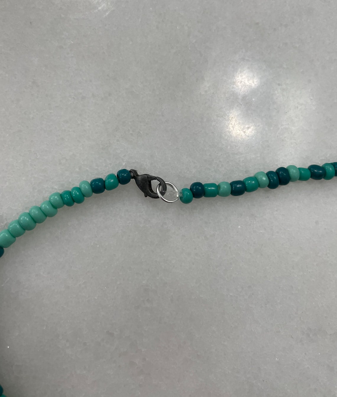 Beaded necklace Green beaded necklace Aesthetic beaded Etsy