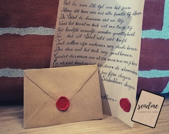 Handwritten letter with customized text