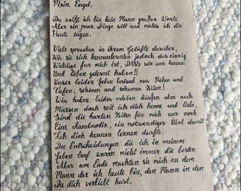 Handwritten Valentines letter