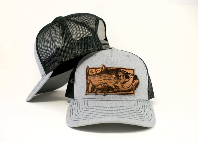 Tarpon Fishing Trucker Hat Genuine Leather Patch fishing Etsy