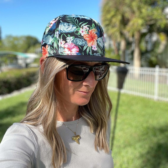 Fishing Trucker Hat Retro Fishy Floral 