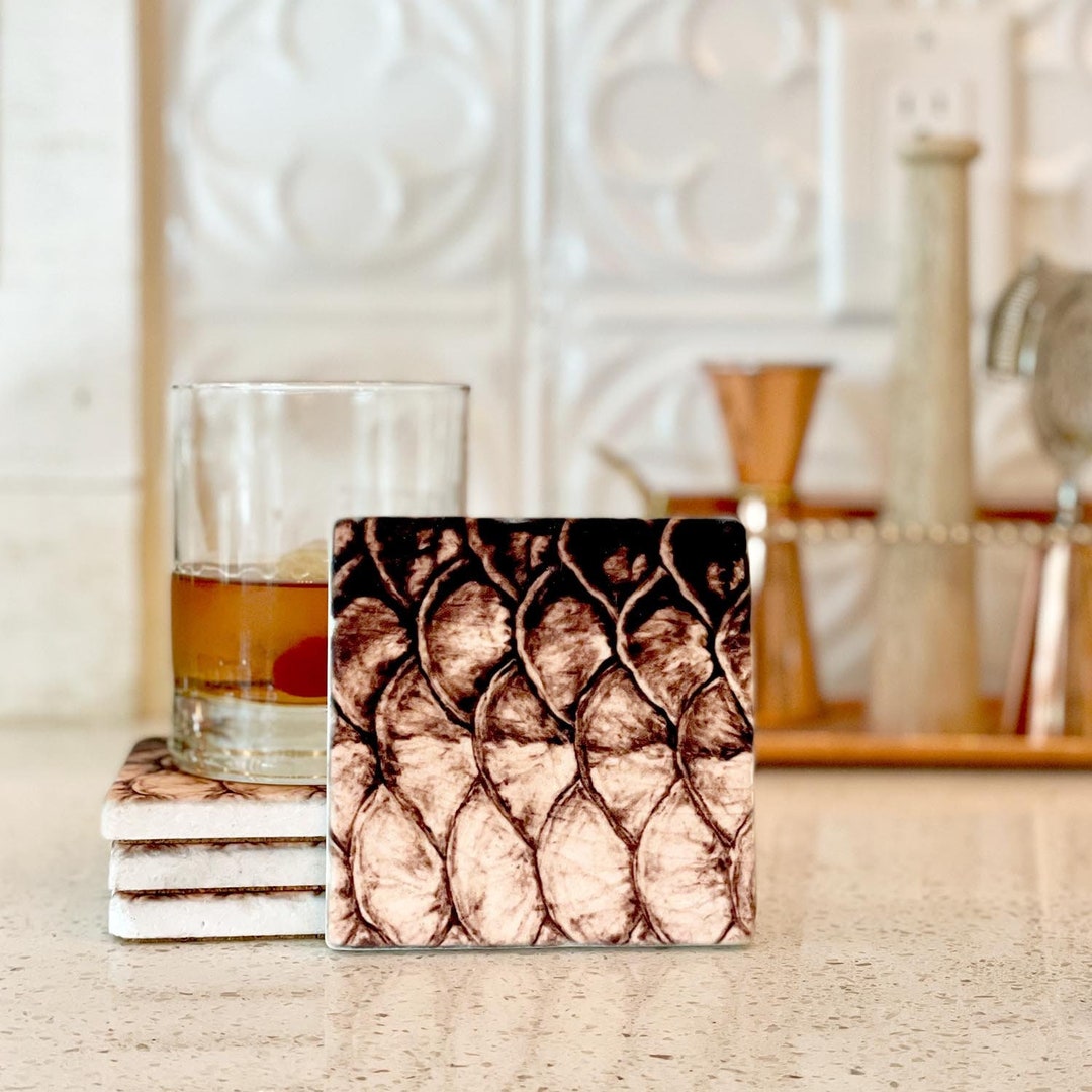 SILVER KING SCALES Tumbled Stone Coasters set of 4 Etsy