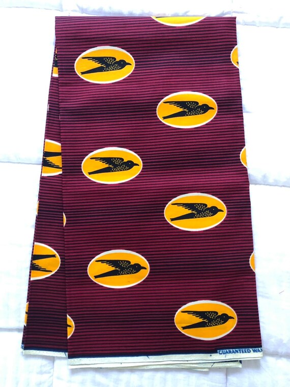 Tissu Africain Wax Pagne Africain Tissu Wax Rouge Et Blanc Hirondelle Oiseau En Vol