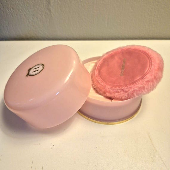 Vintage Chantilly Houbigant French Body Dusting Powder w/Puff and Container