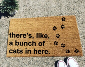 Bunch of Cats Doormat Door Mat Rug Personalized Pet Animal Cat Fathers Day Gift Dad