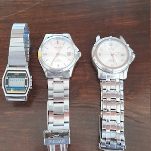 Set of 3 vintage wristwatch Kelton Pulsar Festina