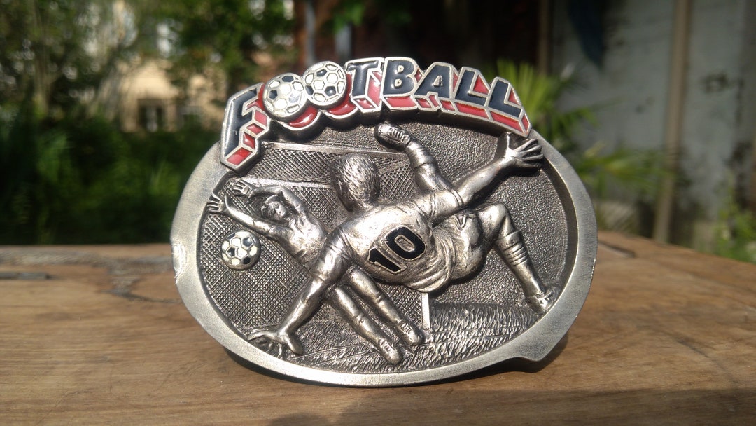 Belt Buckle Vintage Football 1992 Foot Belt Buckle Etsy