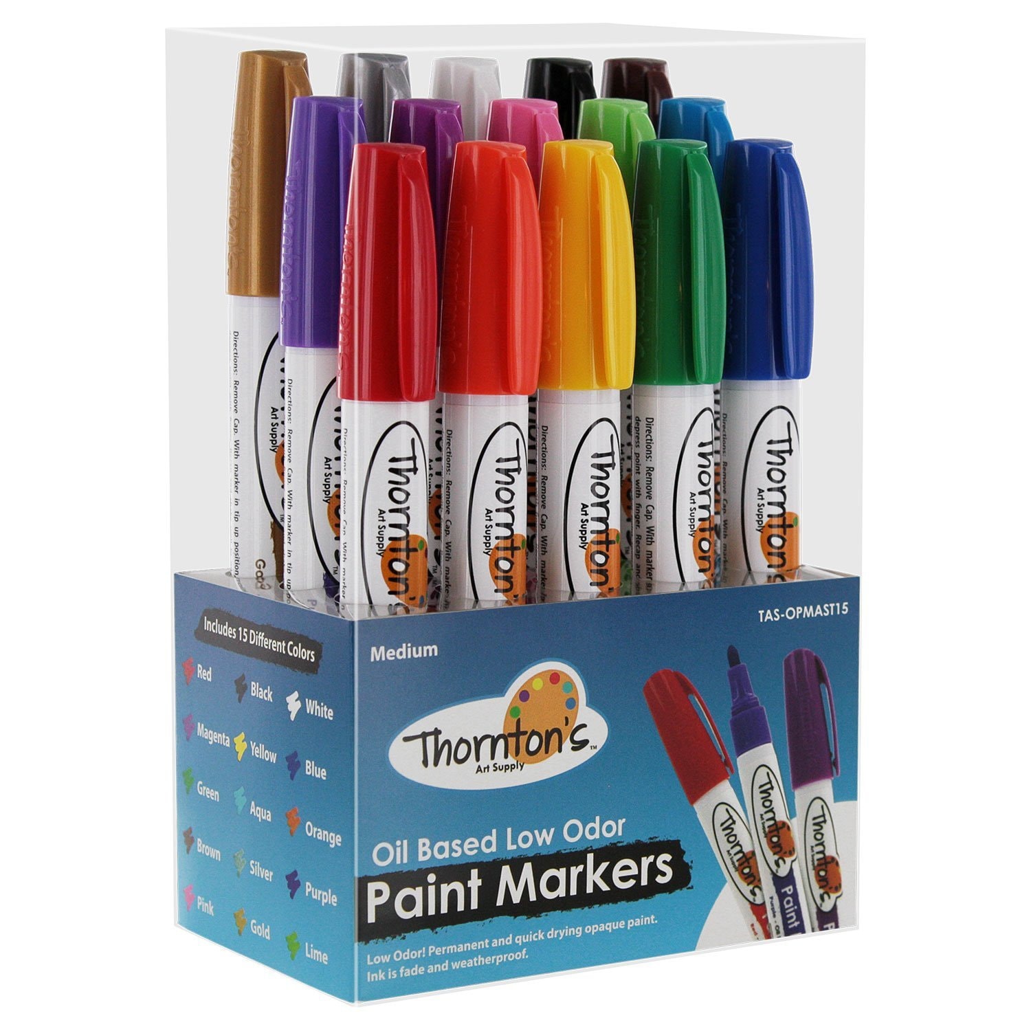 Sharpie Paint Oil-based Permanent Markers, Set of 6 Colors Black, Red,  Blue, White, Silver, Gold Sharpie Oil Paint Markers 