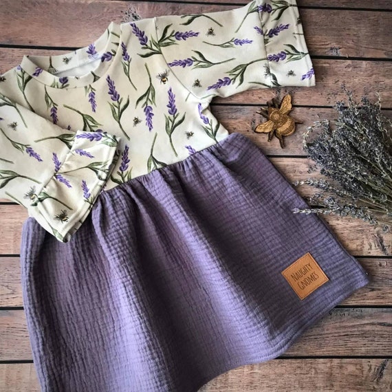 Lavender Dress Muslin Dress Handmade 