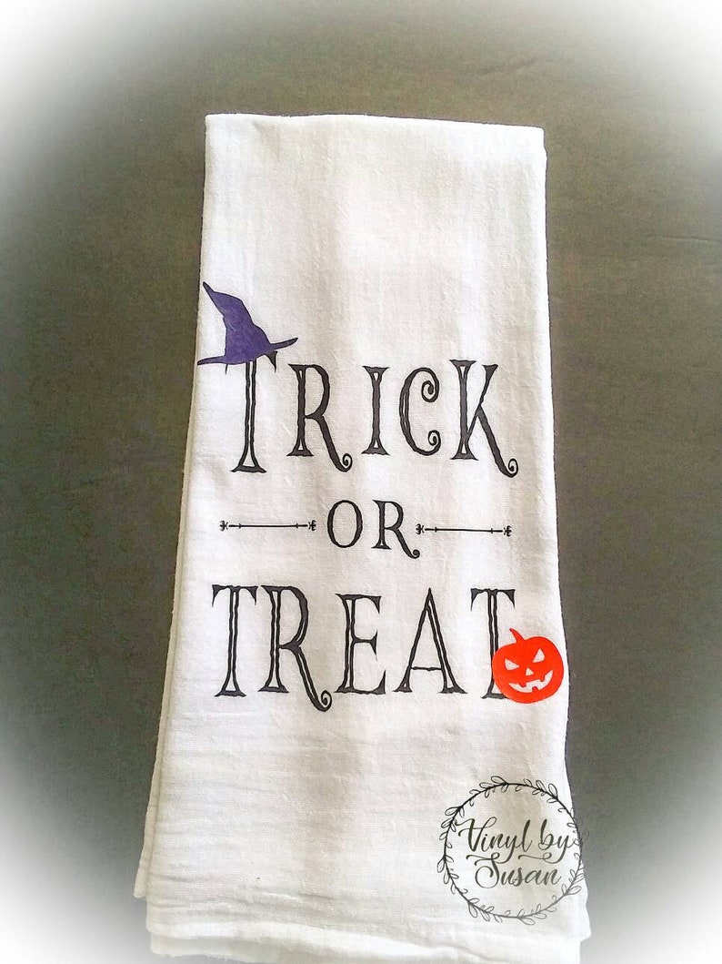 Halloween Tea Towels Kitchen Towels Halloween Kitchen Decor Etsy
