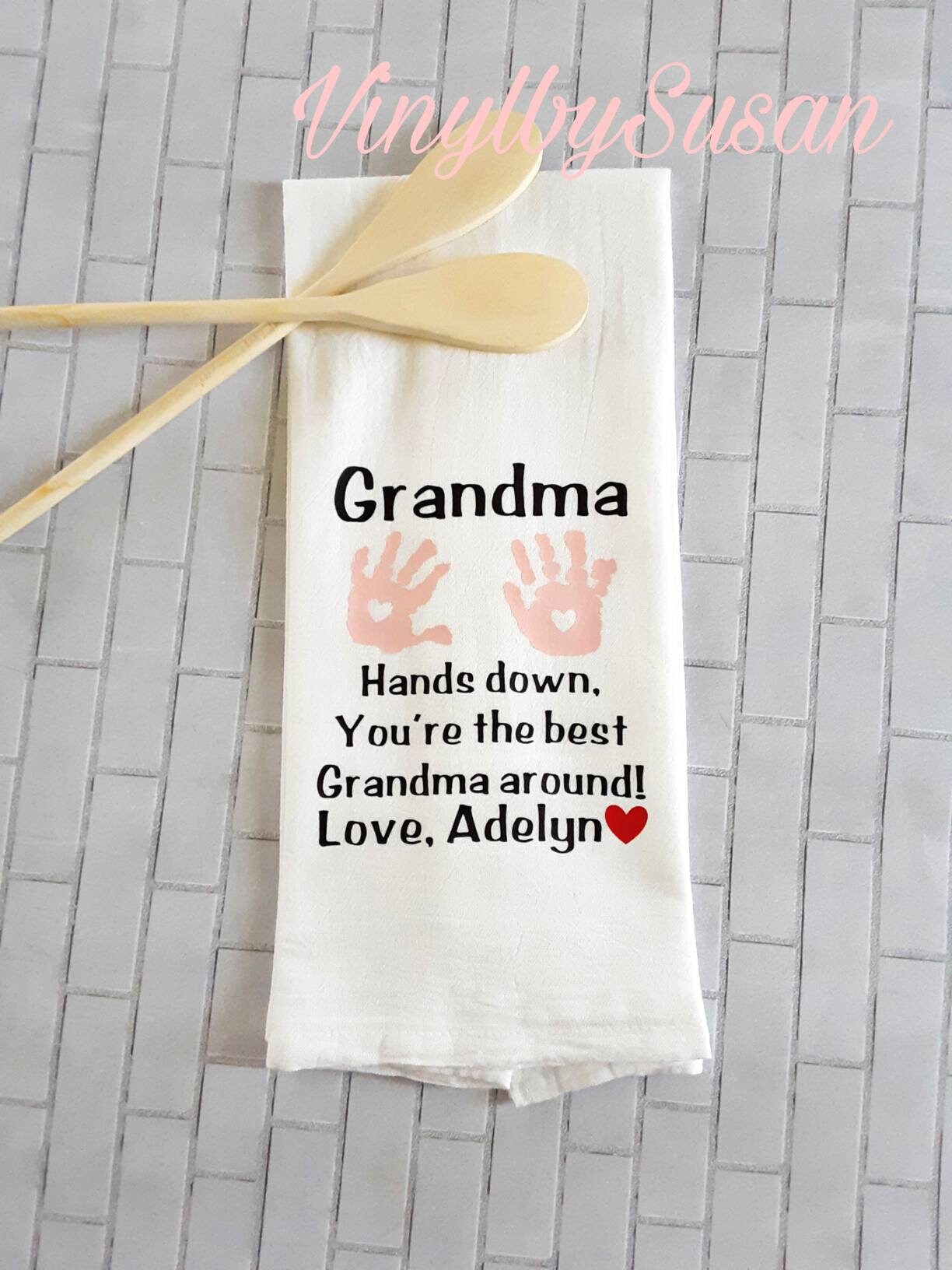 Mothers/grandmothers Day Gift Custom Childs Handprint Flour Etsy