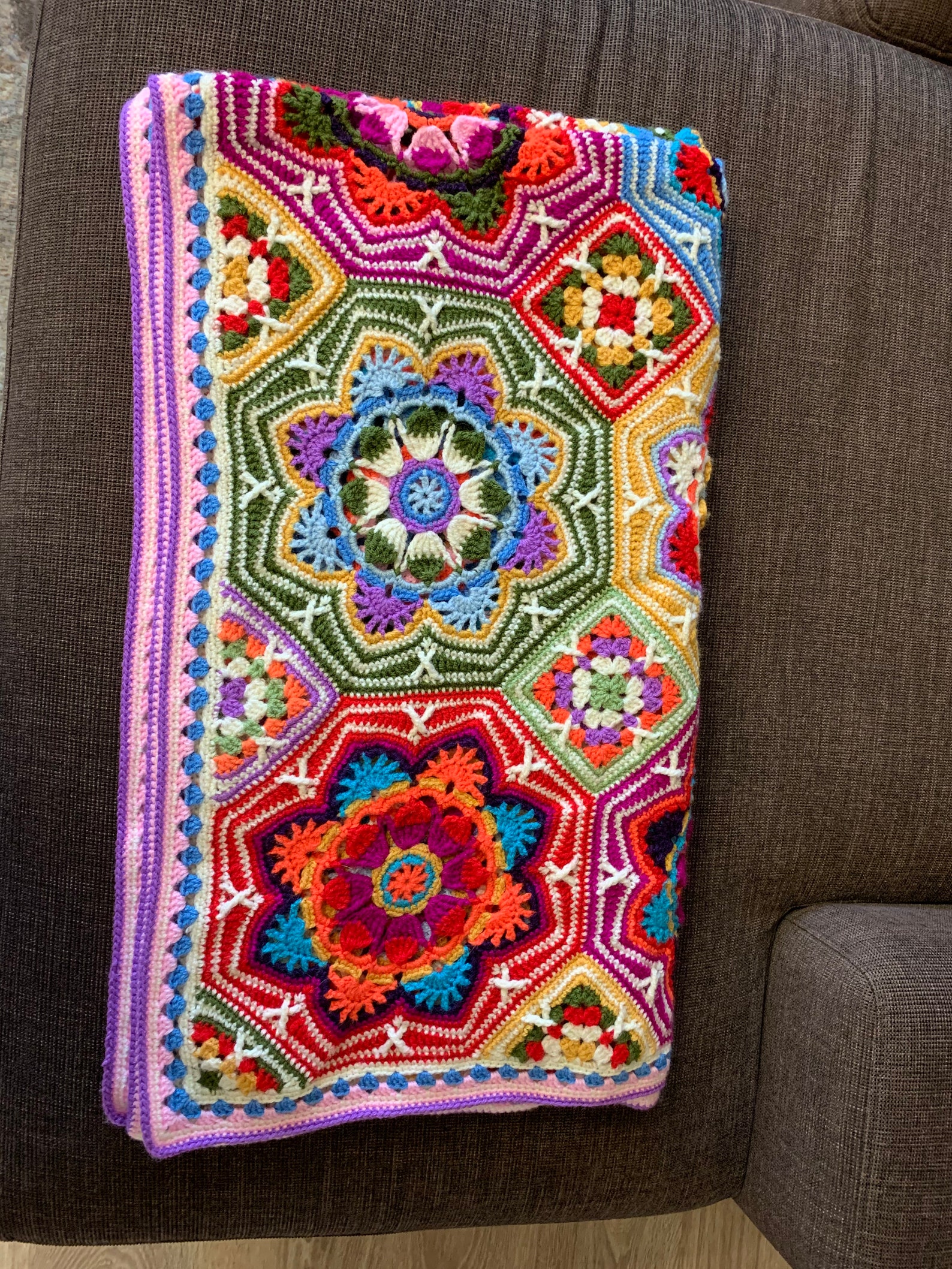 Persian tiles hand Crocheted Blanket/ Afghan plaid/ Eastern | Etsy