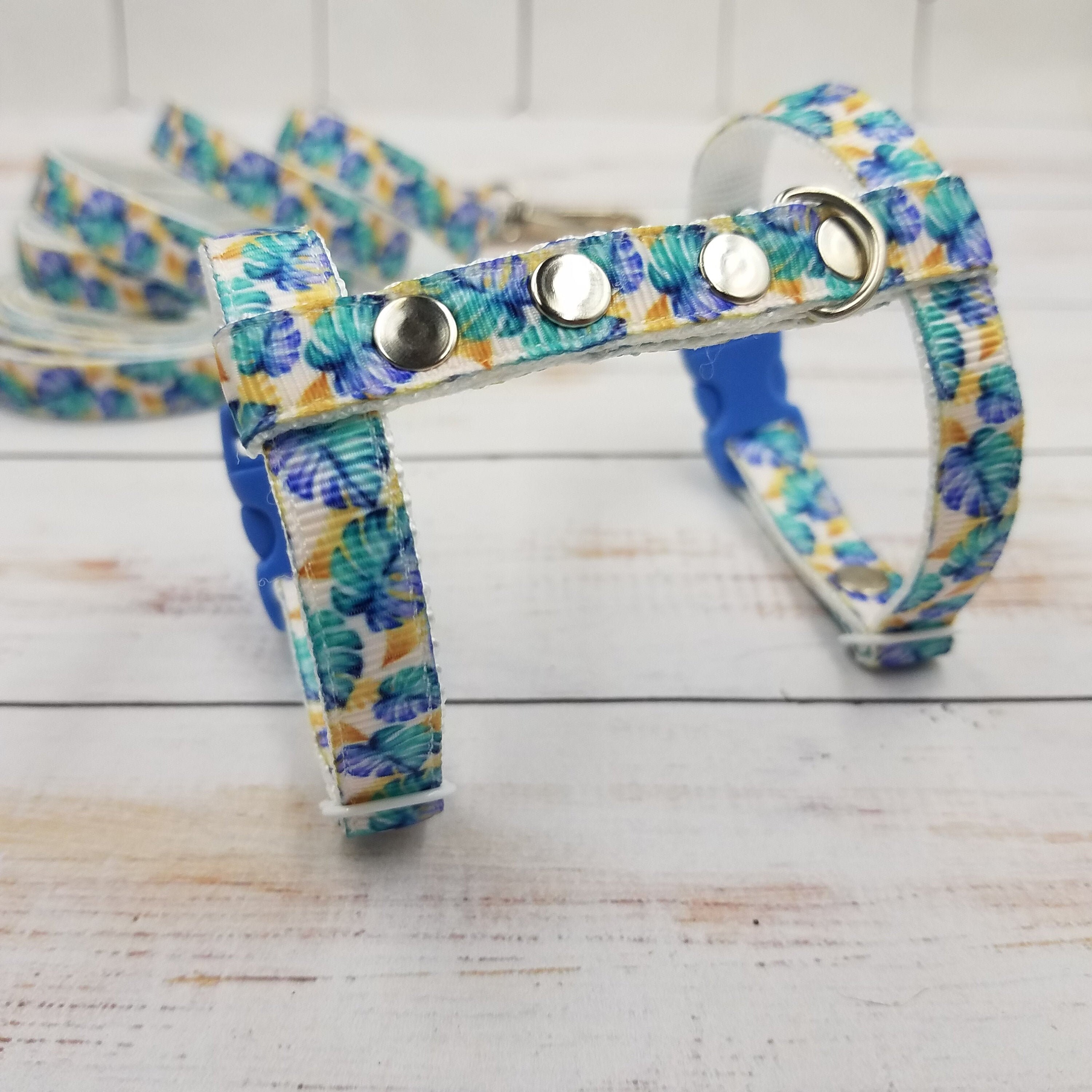 Ferret Harness and Leash Set With Monstera Print Etsy