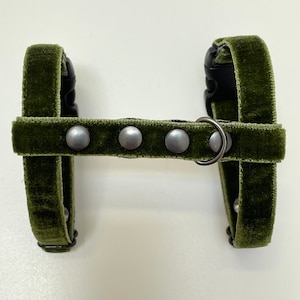 Velvet dark olive ferret harness