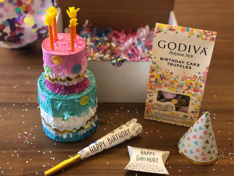 Deluxe Birthday Cake Mini Piñata Party in a Box | Best Friend Gift | Birthday Gift for Her | Mini Pinata Gift Box | 