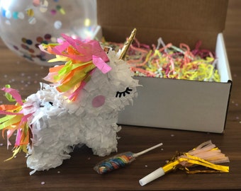 Unicorn Mini Piñata Party in a Box | Friend Gift Box | Birthday Gift for Her | Quarantine Birthday Gift | Birthday Gift for Best Friend