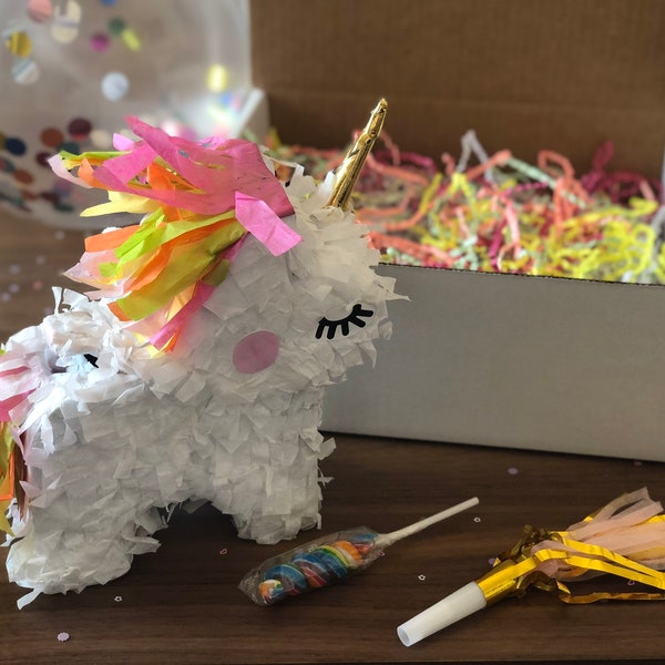 Unicorn Mini Piñata Party in a Box | Friend Gift Box | Birthday Gift for Her | Quarantine Birthday Gift | Birthday Gift for Best Friend