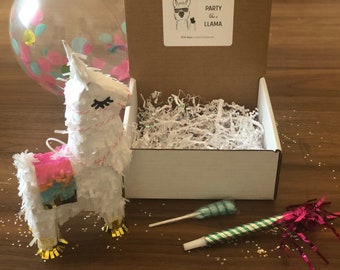 Llama Mini Pinata Birthday Party in a Box- Best Friend Birthday Gift - Birthday Gift for Her - Mini Pinata Gift Box - Birthday Pinata Box