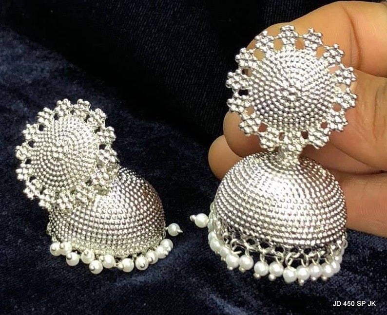 Partywear Gift Ethnic Hippie Traditional Big Jhumka Bollywood Fashion Gypsy Matt Finish Earring Indian Traditional Jhumka Trending