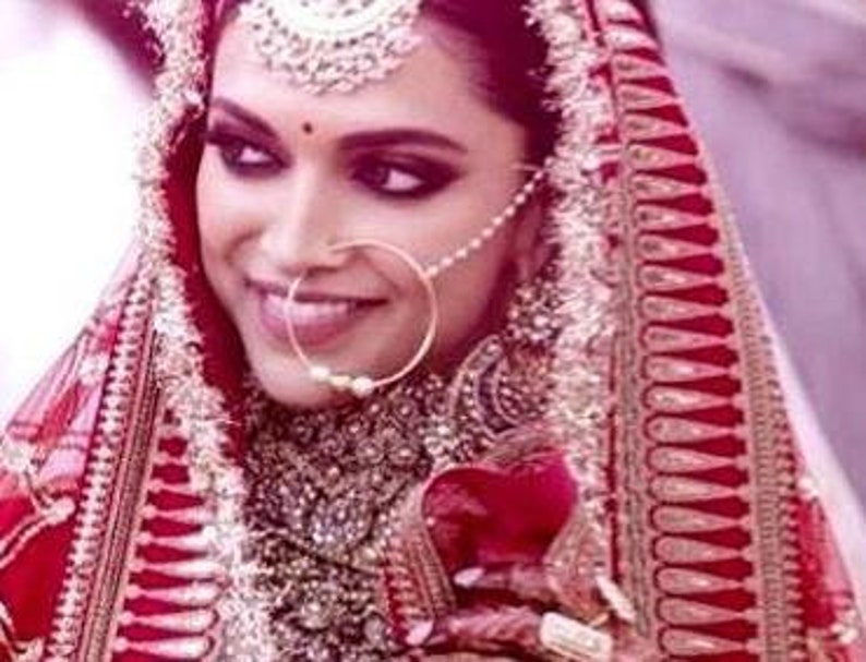 Bollywood Jewelry Bridal Nose clips Non Piercing Indian Traditional Nath Bridal Jewelry Indian Ethnic Nathini Big Nose Ring Nose Pins