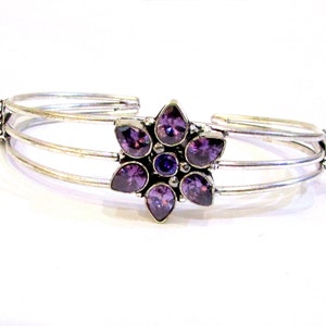 Oxidiertes handgemachtes Silber überzogenes ethnisches Boho-Schnittstein Lapislazuli justierbares Armband Bollywood-Modeschmuck-Geschenk für sie