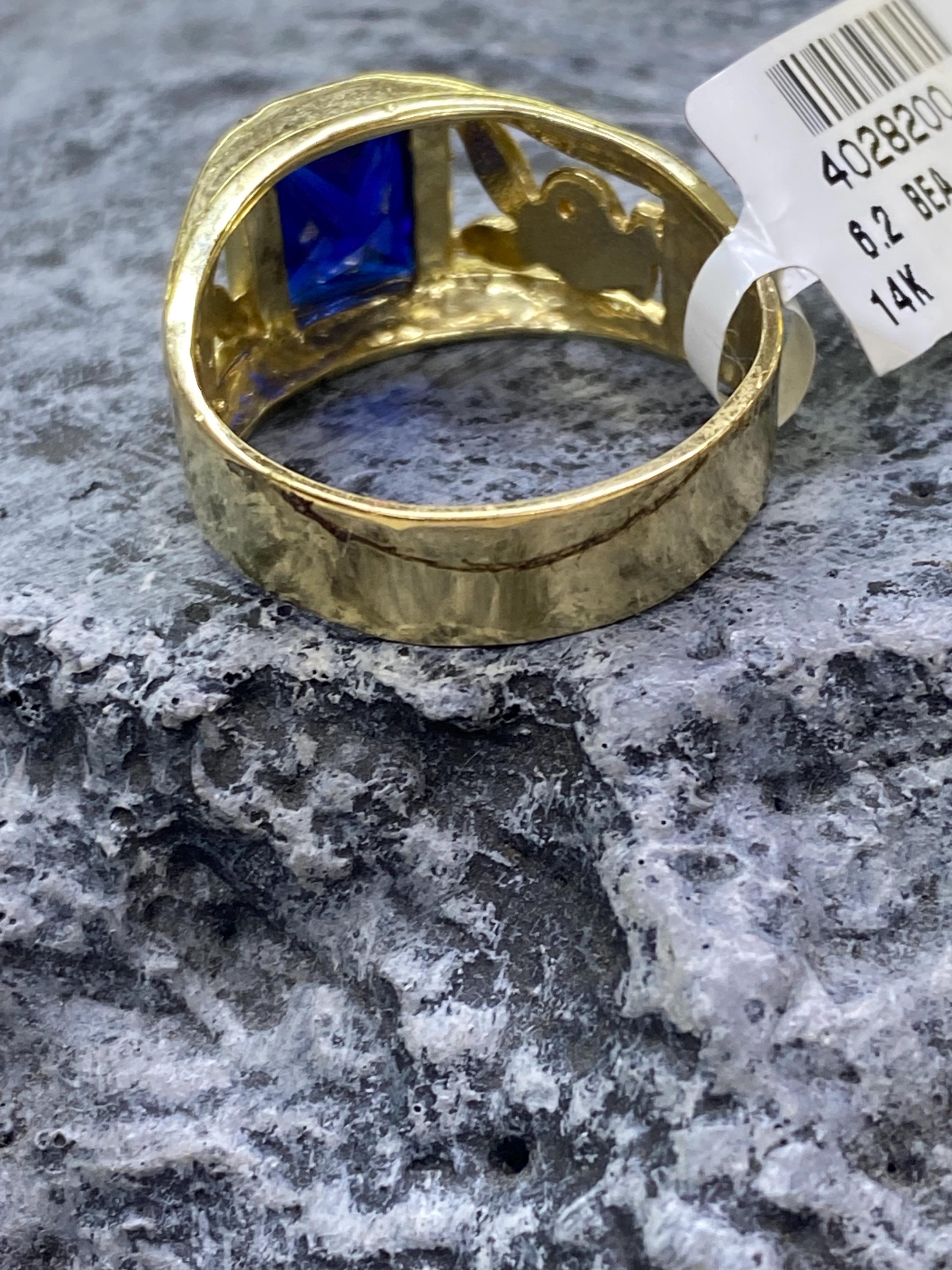 Vin 14kt Gold Mens Playboy Bunny Emblem Blue Stone Ring Sz 10 - Etsy