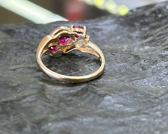 10kt White & Yellow Gold Pink Heart Sapphire Ring - image 2