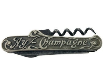 French pocket knife with corkscrew publicity AY - Champagne foil cutter