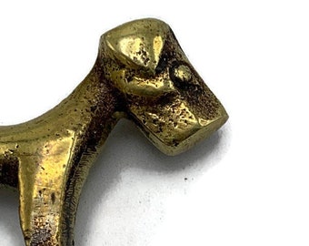 Brass Art Deco dog corkscrew
