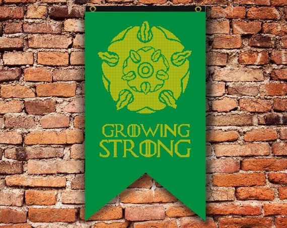 family flag Instant download PDF House Stark Cross stitch pattern modern chart movies
