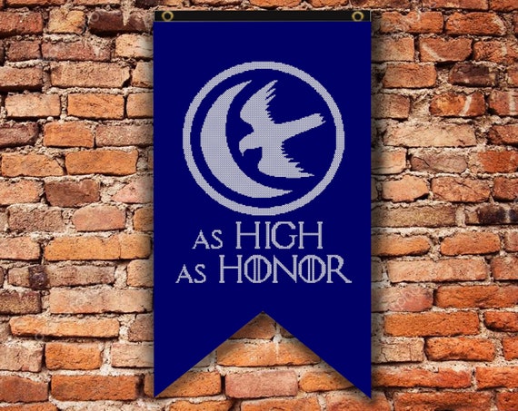 family flag Instant download PDF House Stark Cross stitch pattern modern chart movies