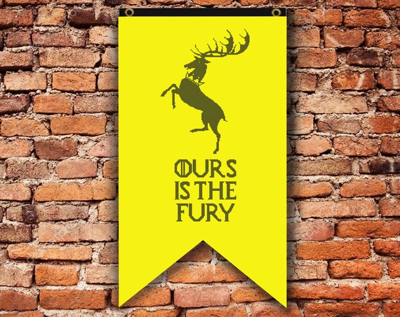 family flag Instant download PDF House Stark Cross stitch pattern modern chart movies