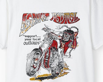 Vintage asphalt animal outlaw biker T-shirt support outlaws gang motorcycle club retro sturgis harley triumph chopper ride