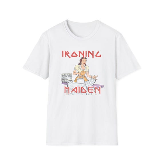 Ironing Maiden Funny Parody T-shirt Heavy Metal Iron Rock N Roll
