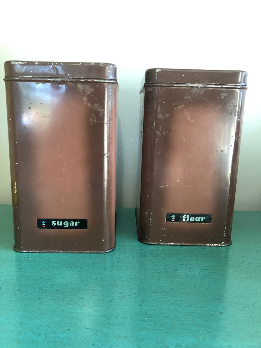 Vintage Flour & Sugar Canisters - Etsy