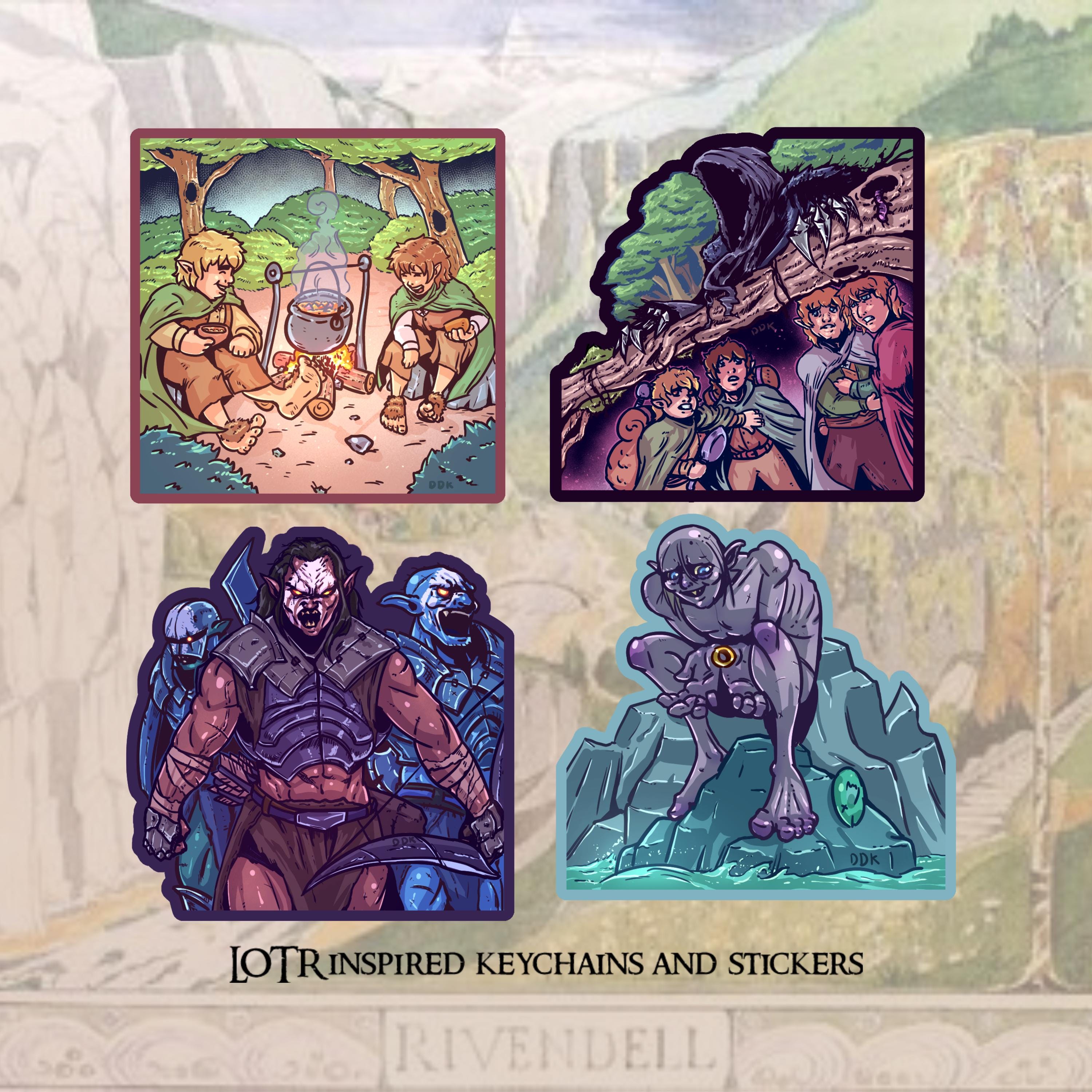 Lord of the Rings Inspired Keychains & Stickers (multiple Designs ...