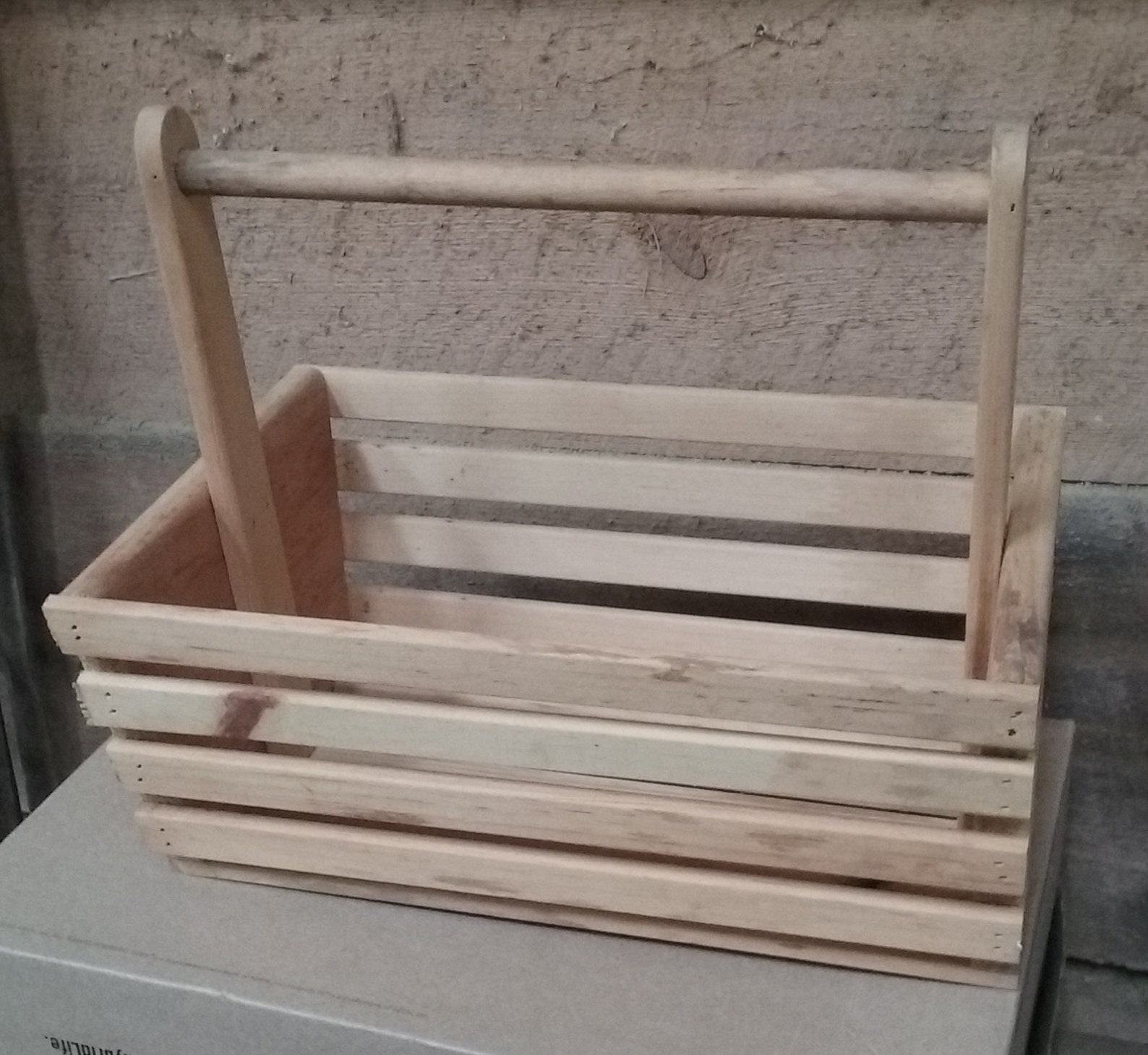 Hand Crafted Wooden Basket Etsy