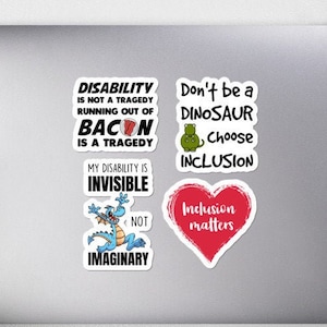 Disability Awareness Sticker Pack 2 - Diversely Human - Disability Stickers - Awareness Stickers - Vinyl Stickers - Car Stickers