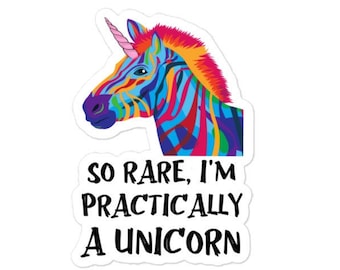 So rare, I&#39;m practically a unicorn sticker - Diversely Human - Rare disease disability sticker - chronic illness sticker - car sticker