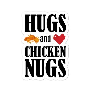 Autocollant hugs et nugs de poulet - Diversement humain - Autism Life - Autism Awareness - Sticker Handicap - Nuggets de poulet