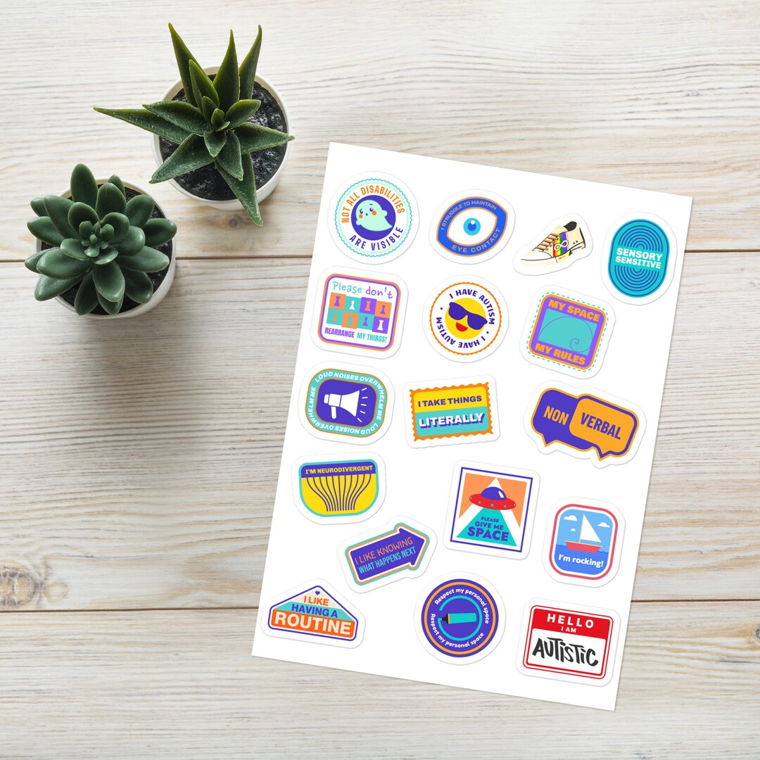 Autism Acceptance and Awareness Sticker Sheet - Autism Awareness Month ...