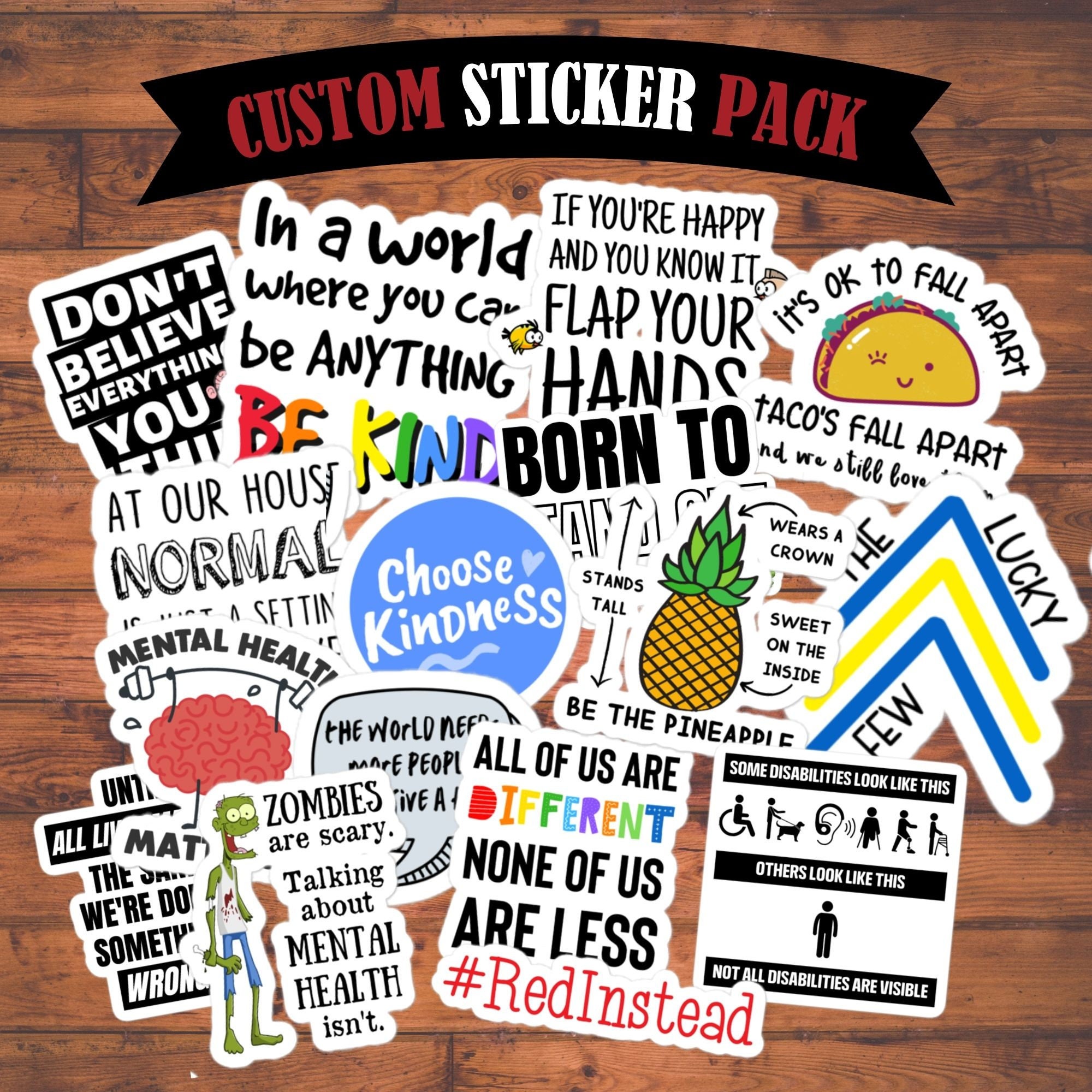 Chronically Cute Sticker Sheet A5 // Planner Stickers // Illustration  Stickers // Chronic Illness, Spoonie Stickers // Laptop Decals 