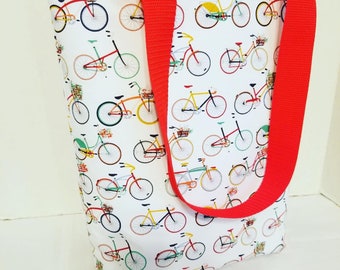 Bikes Market Tote - Reusable Bags with Handles - Eco-Friendly Market Tote Bag, Christmas Bag, Holiday Purse