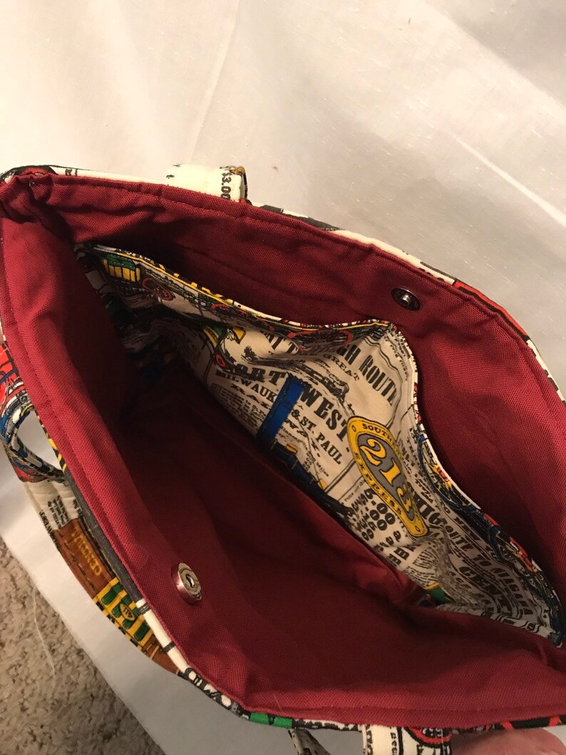 Vintage train handmade bag Strong Ideal Gift Craft Lightweight reusable purse