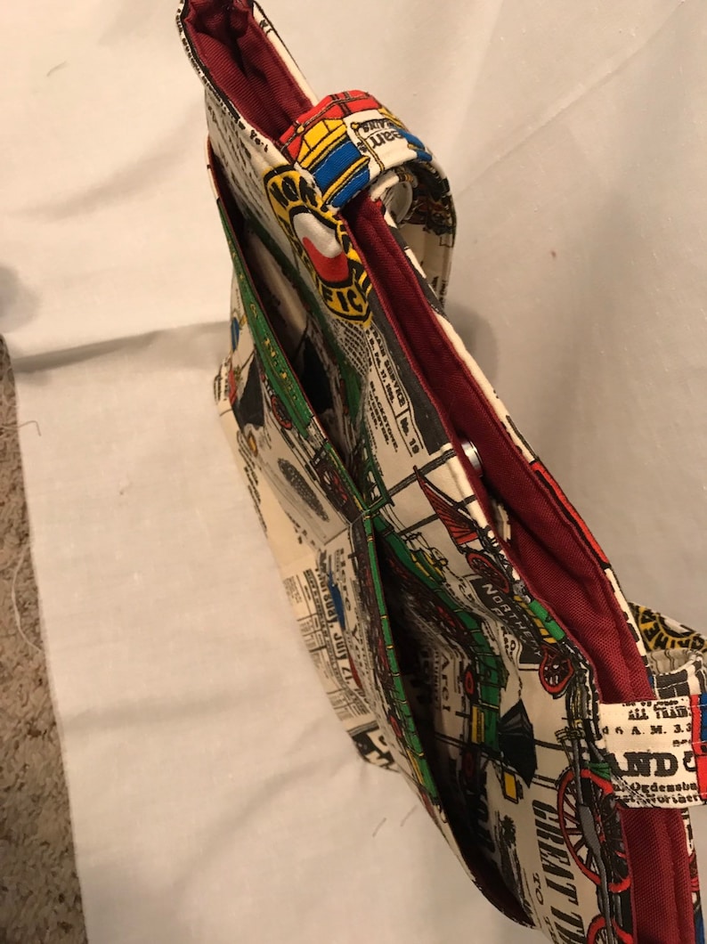 Vintage train handmade bag Strong Ideal Gift Craft Lightweight reusable purse