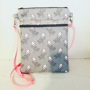 Birds and Mushrooms - Crossbody Large, Christmas Gift, Holiday Purse