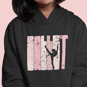 Cute Ballet Sweatshirt, Girls Dance Recital Gift, Dancer Hooded Sweatshirt, Dance Teacher Gift, Ballet Silhouette Cut Out Hoodie