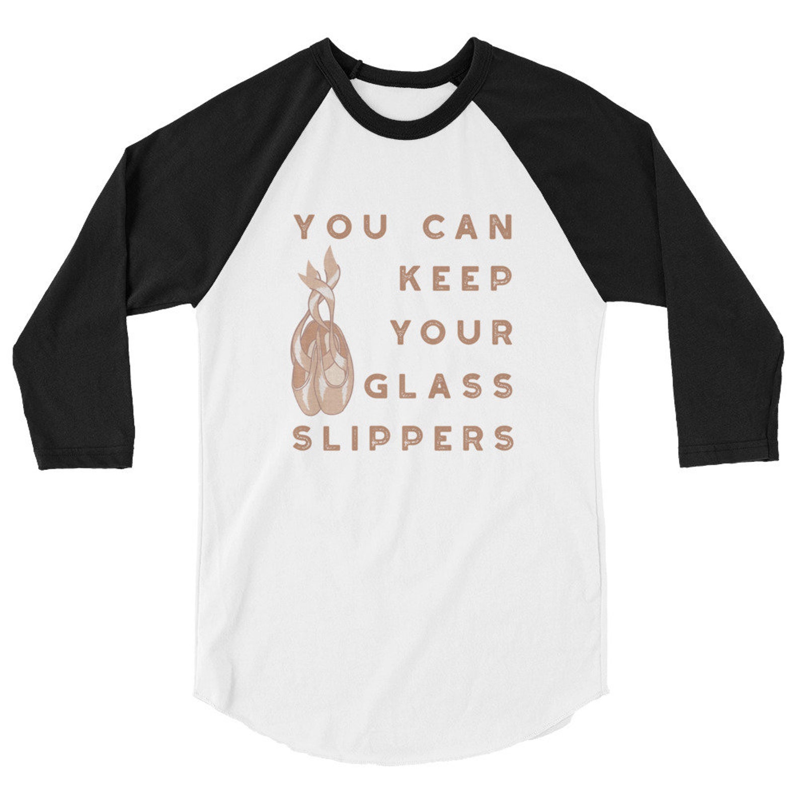 funny pointe shoe ballet 3/4 sleeve raglan baseball shirt - dance recital gift