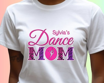 Personalized Dance Mom Shirt: Zebra Print 90s Style